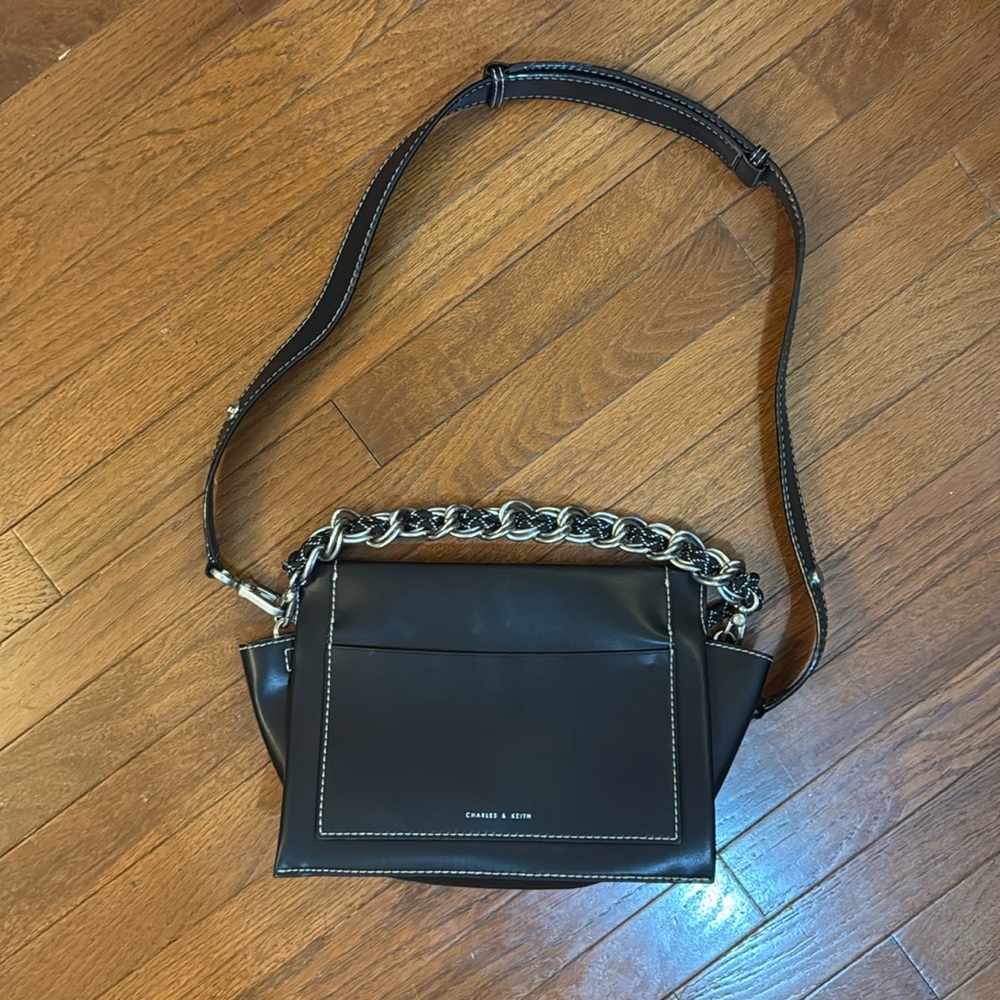 Charles & keith black bags - chain hand string and magnetic closure
